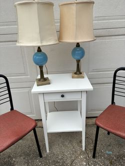 One Small White Side Table With One Drawer.  Great For Guest Room. 