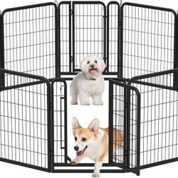 Dog Playpen Outdoor 32 inch 12 Panels Indoor Dog Fence Metal Dog Pen Heavy Duty Pet Exercise Pen for RV/Camping/Garden