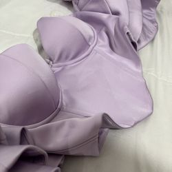 OH POLLY LILAC CORSET TOP W PUFF SLEEVES