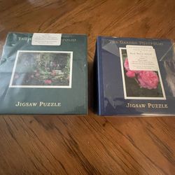 2 New The Garden Portfolio Jigsaw Puzzles - 500 Pieces Each - Haddon Hall & Rose ‘Belle Amour’