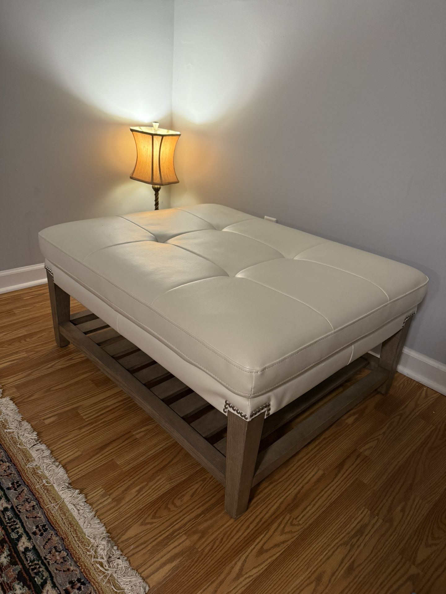 Cream Ottoman