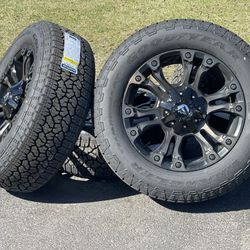 20” Fuel Wheels Dodge Ram 1500 rims 5x5.5 Goodyear A/T tires Toyota Tundra 5x150 275/60R20