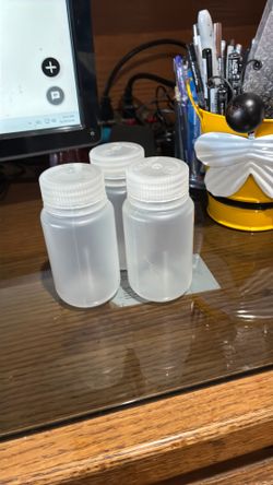 Plastic bottles with lid.