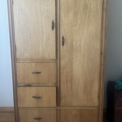 Solid Antique Wood Armoire