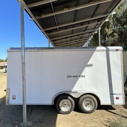 14Ft Enclosed Trailer with ramp, straps, spare