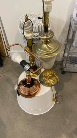 Brass and rose gold lamps