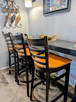 Solid Wood Bar Stools Tall Chairs