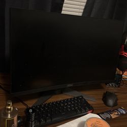 pc and monitor, black