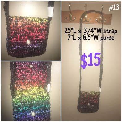 Multicolor Rainbow Crocheted Purse #13