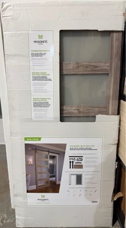 Masonite 36in x 84in frosted glass barn door.
