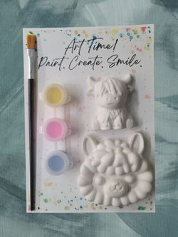 Llama & Highland Cow Plaster Figurine Paint Kit