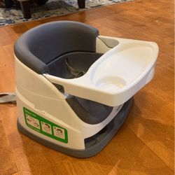 Ingenuity Baby Base 2-in-1 Booster Feeding and Floor Seat with Self-Storing Tray, Slate