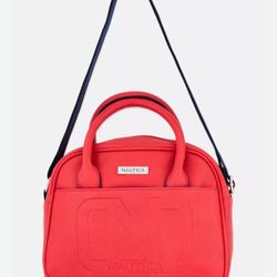 NWT Nautica Red Satchel Crossbody Shoulder Bag Handbag Strap