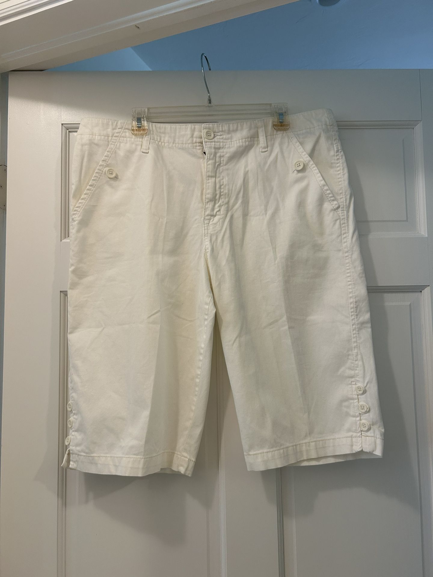 Jupe Droite Courte Gloria Vanderbilt En Coton Blanc - Taille 4 Petite, Style Sport Avec Fermetures éclair