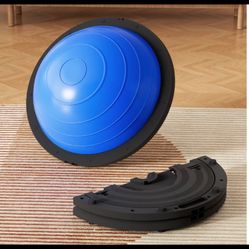 Vtory Foldable Half Stability Ball, 1300 lbs, 23.5" w/Foot Pump + Resistant Band