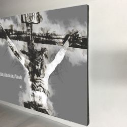 Canvas wall decoration 30”x42”. Brand new we can make it in different sizes, from 4.5”x4.5” to 30”x66”, Wood frame and sprayed with glossy clear coat