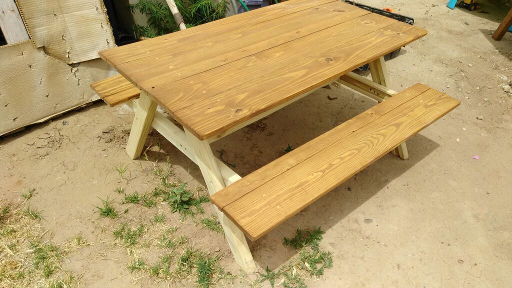 Handmade picnic table