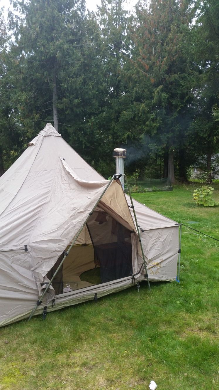 Cabelas 10x10 Alaknak tent with fireplace