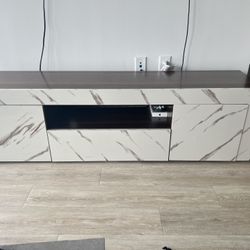  Modern Marble-Style TV Stand – Great Condition! $100