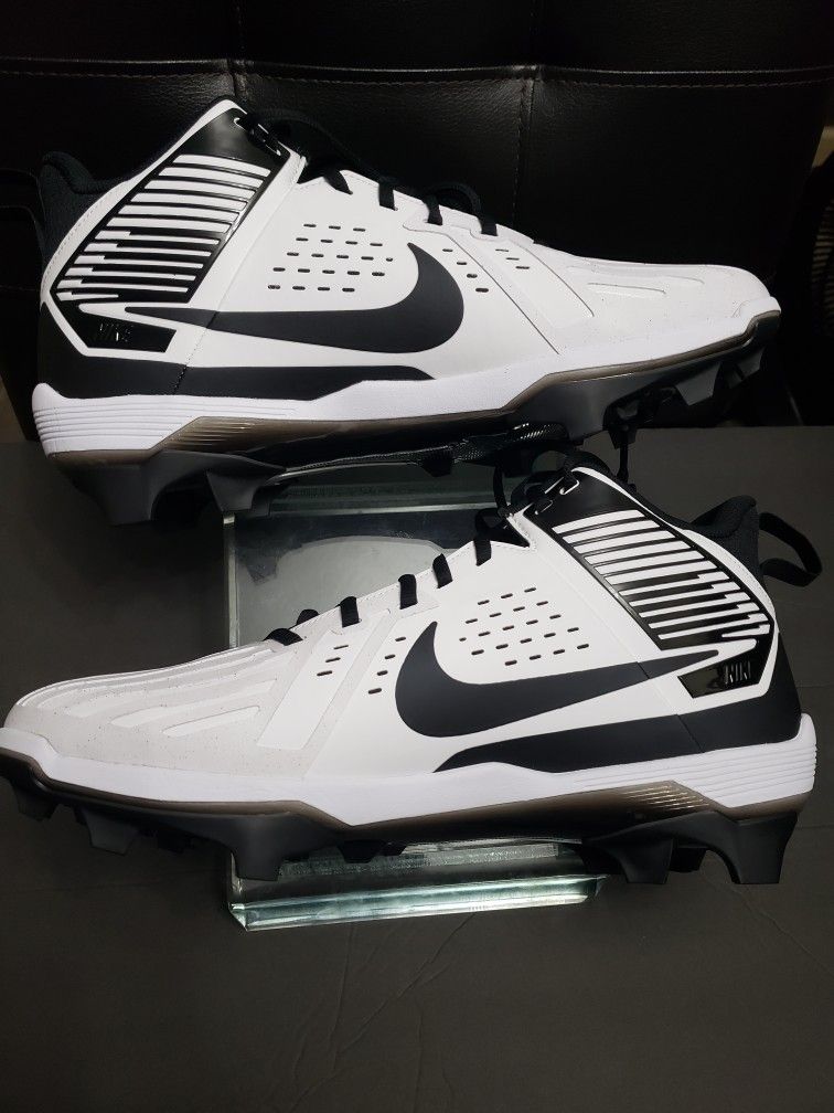 Nike Football Cleats Lineman Size 13 White Black Alpha  display picture 1