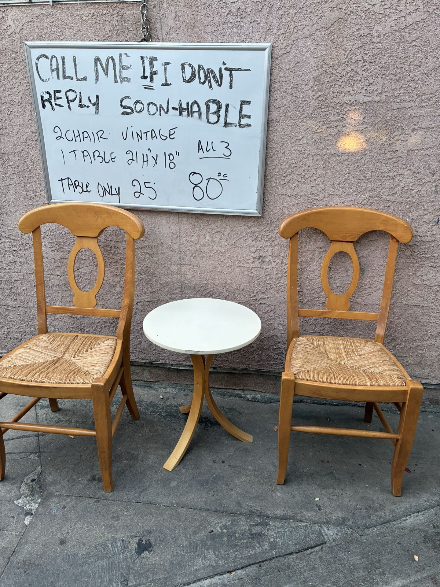 Vintage Chairs And Rounds Table