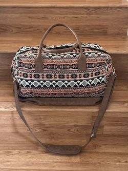 MyMealivos Weekender Bag Carry-On Aztec style Duffle Tote with shoe pouch
