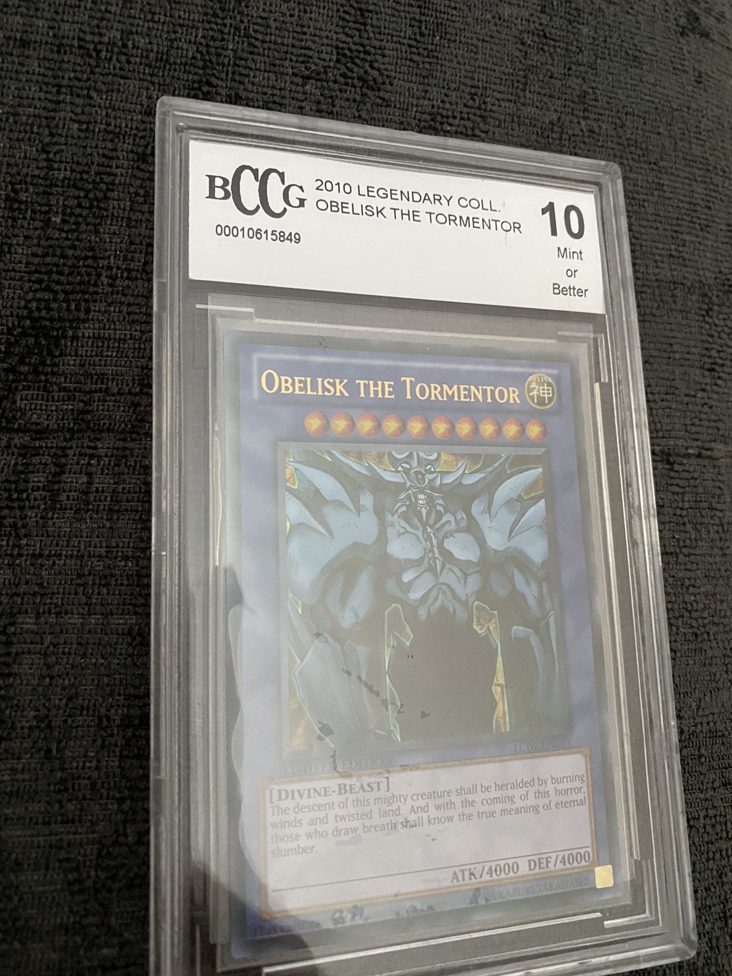 Graded 10 Obelisk The Tormentor EGYTIAN GOD CARD