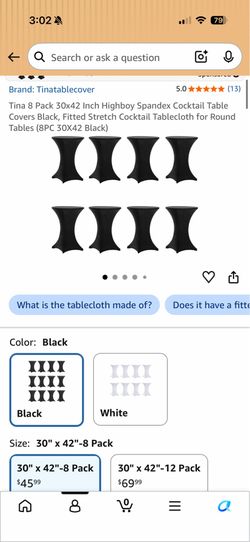 Black cocktail tablecloths