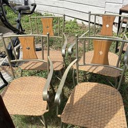 Metal And Wicker Chairs