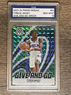 Tyrese Maxey - 2023 Panini Mosaic - Green - TCGS 10