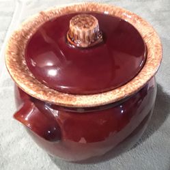 'HULL' Brown Drip, Mid-Century Oven-Proof, Bean Pot/Cookie Jar Made In U.S.A.