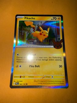 Pikachu Holo Pokemon Card 062/193 Paldea Evolved