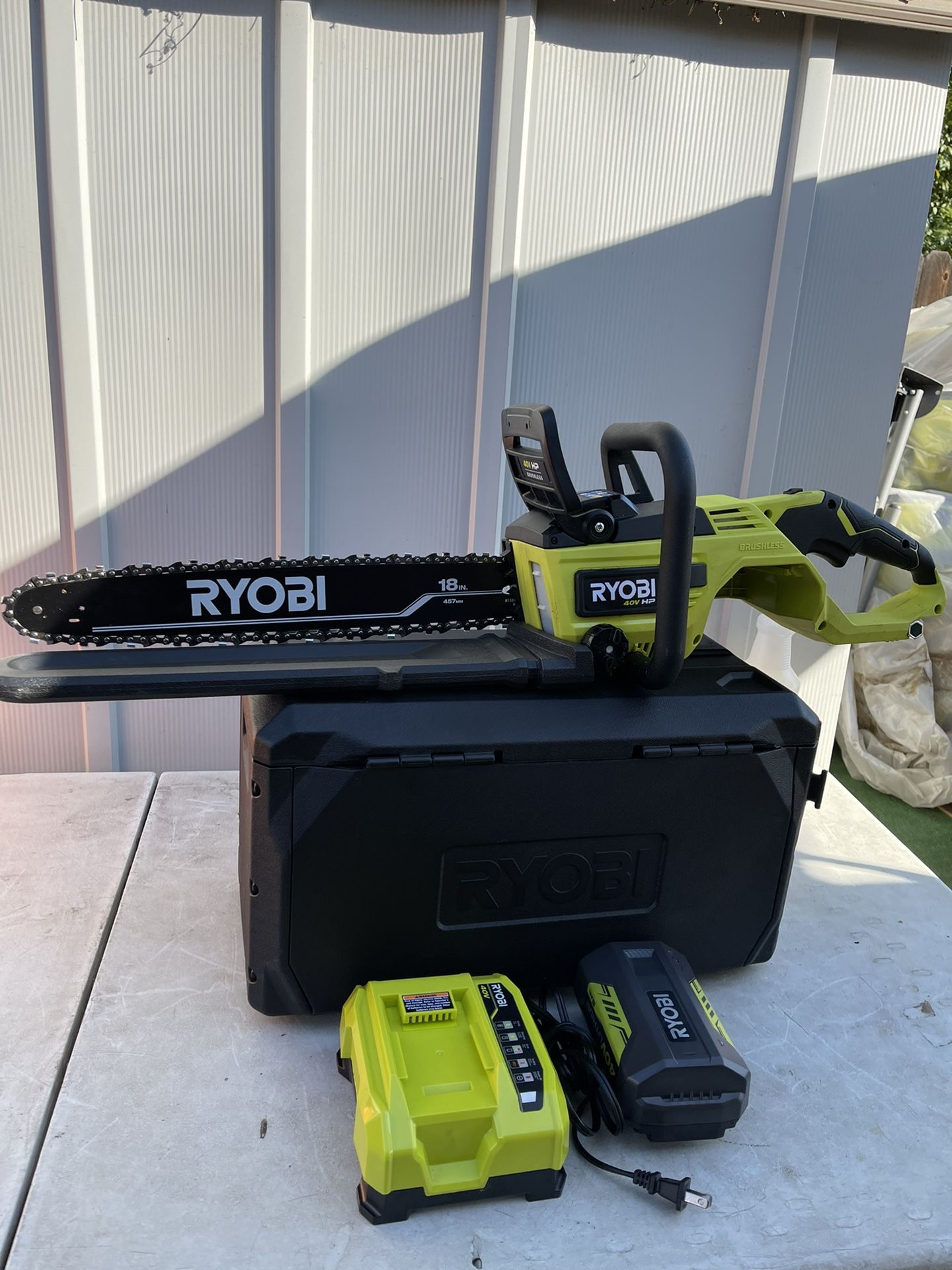 RYOBI 40V HP Brushless 18 Cordless Battery Chainsaw with