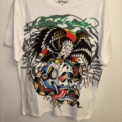 Ed Hardy Layered Tiger Battle Skull Shirt Size Medium