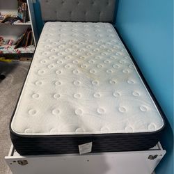Twin bed with storage and mattress