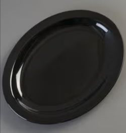(Brand New in Box) 
(Pack of 12) Carlisle FoodService Products Kingline Plastic Oval Platter Oval Tray for Home and Restaurant, Melamine, 12 x 9 Inche