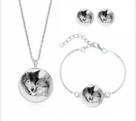 Wolf jewelry set