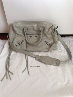 Balenciaga Classic Off-White Calcaire Cream Leather Crossbody Bag