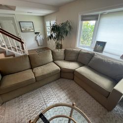 Three Piece Sectional Sofa With Down Filling, In Great Condition