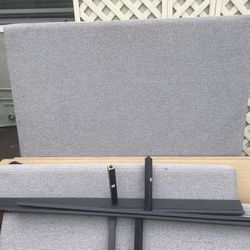 Queen Grey Cushioned Bed Frame 
