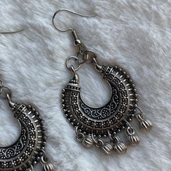 Earrings Costume Jewelry Silver Tone Handmade Masterpiece Jewelry Design