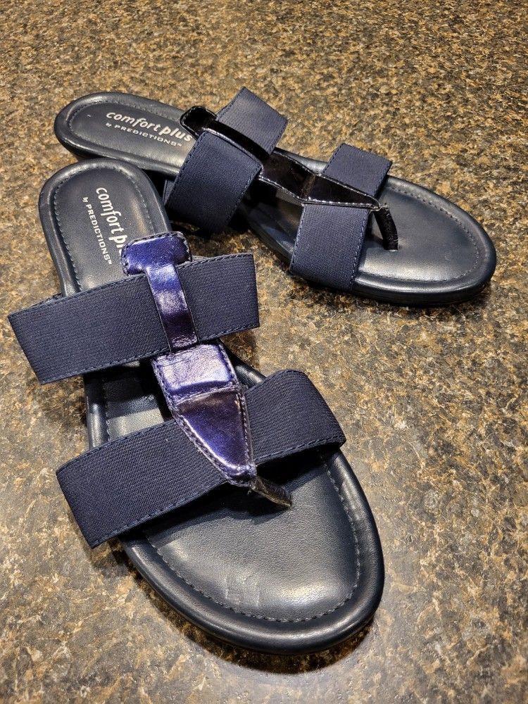 Women size 10 Comfort Zone navy sandals