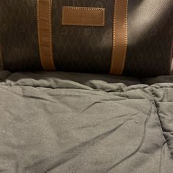 Christian Dior Vintage Coated Canvas PVC Leather Boston Bag It’s Monogram It’s Brown & Tan 
