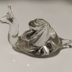 Awesome 1970's Art Glass Figural Snail Paperweight Figurine Beautiful!
