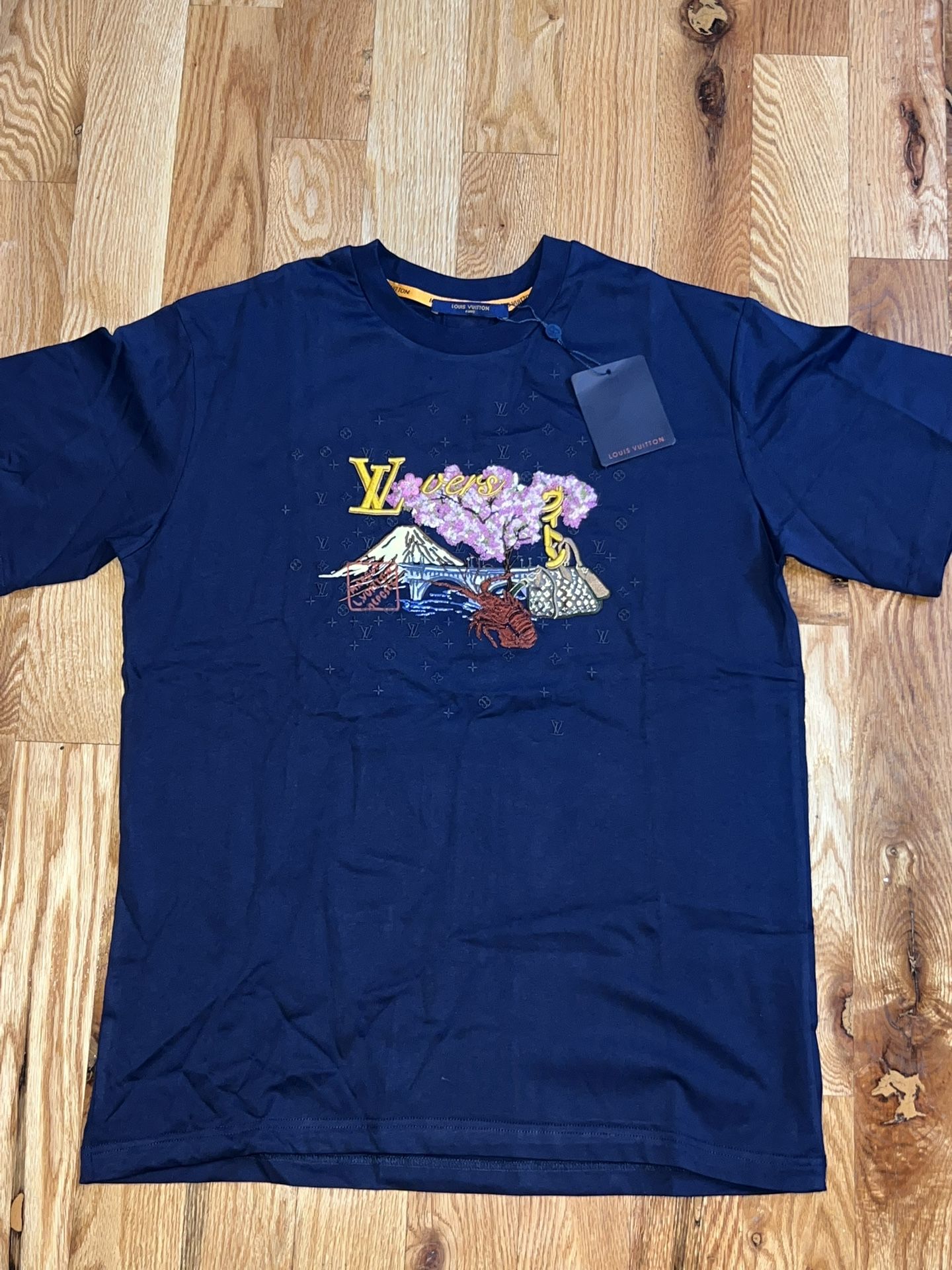 LV Lovers Shirt Blue Size Large Brand New