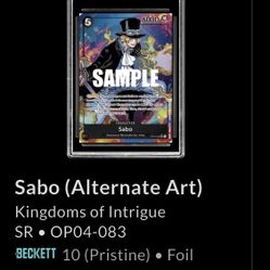 One Piece Sabo Alt Art OP04-083 BGS 10 Pristine – $150