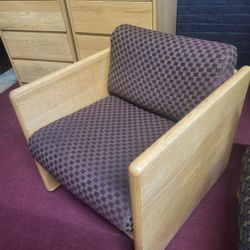 OFFIVE/WAITING ROOM/HOME CUSHION CHAIR REAL WOOD (HOME12)

