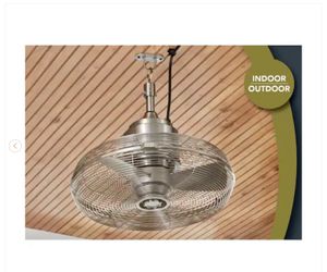 Hampton Bay Conyer 18 in. Indoor/Wet Outdoor 3-Speed Anywhere Fan Silver Ceiling Fan - New