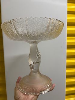 Vintage Pressed Glass Pedestal Compote