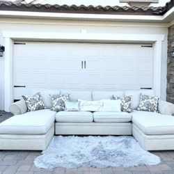 Beige Double Chaise Sectional